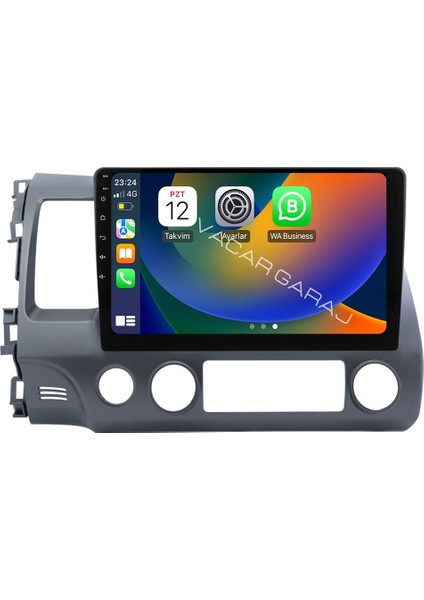 HONDA CIVIC Uyumlu FD6 2006-12 ANDROID MULTİMEDYA GERÇEK 2/32 KABLOSUZ CARPLAY GERİ GÖRÜŞ KAMERALI