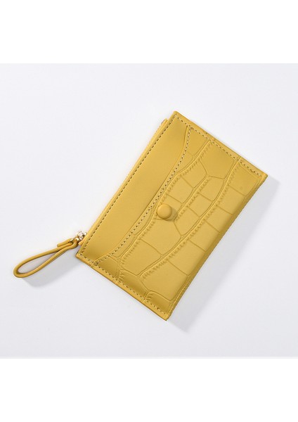 Yeaın Cüzdan Kart Tutucu Seçılmiş Pu Malzemesi Deforme Olması Kolay Değıl Düz Renk Stili , Sarı (Yurt Dışından)