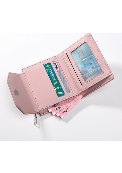 Yeaın Cüzdan Kart Tutucu Seçılmiş Çevre Dostu Pu Malzeme Eşkenar Dörtgen Basit Stil, Pembe (Yurt Dışından)