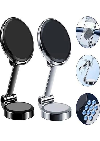 T-93 360° Dönebilen Zink Metal Çinko Alaşımlı Manyetik Araç Içi Cep Telefonu Tutucu modelleri