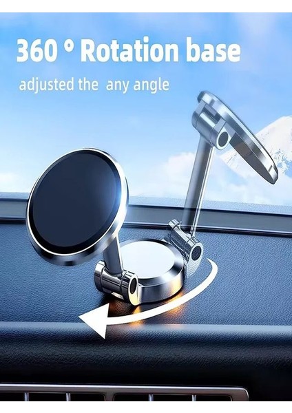 T-93 360° Dönebilen Zink Metal Çinko Alaşımlı Manyetik Araç Içi Cep Telefonu Tutucu fırsatları