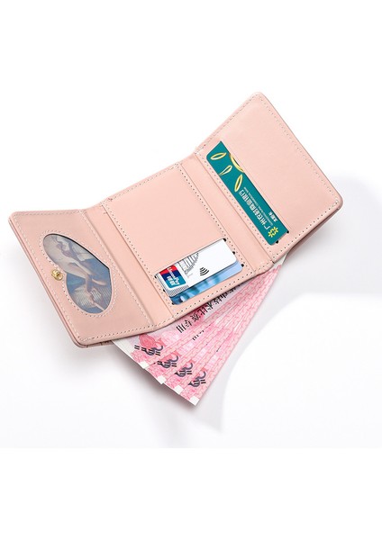 Yeaın Cüzdan Kart Tutucu Sevimli Baskı Stili ile Yüksek Kaliteli Pu Deri Malzeme, Pembe (Yurt Dışından)