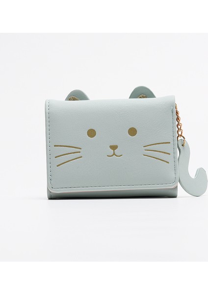 Yeaın Cüzdan Kart Tutucu Seçılmiş Çevre Dostu Pu Malzeme Kolayca Deforme Olmaz Kedi Desenli Düz Renk Stili , Yeşil (Yurt Dışından)