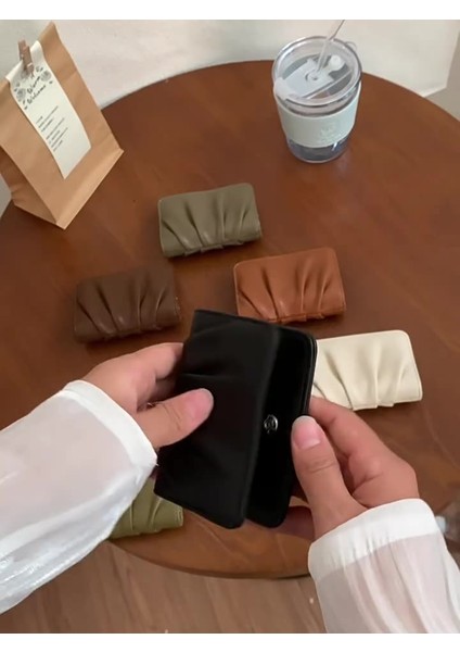 Yeaın Cüzdan Kart Tutucu Seçılmiş Çevre Dostu Pu Malzeme Popüler Pilili Stil, Gri (Yurt Dışından) fiyatları