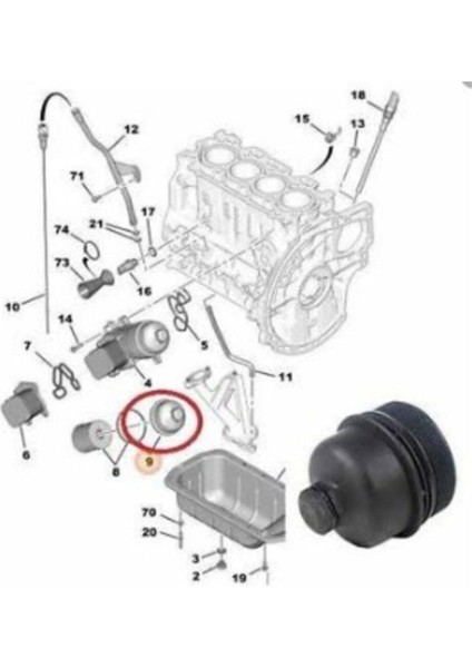 Peugeot Citroen Yag Filtre Kapagi (1.4 Hdı-1.6Hdı) 1103.K4 fiyatları