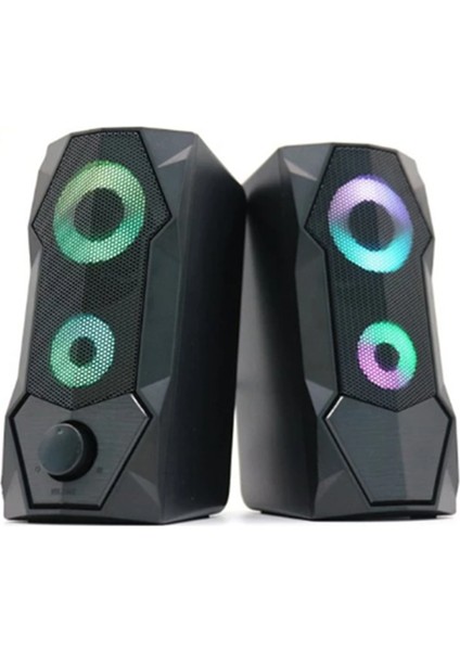 Gaming Rgb Işıklı Speaker Hoparlör 2.0 Bigisayar-Leptop Uyumlu Yüksek Kaliteli USB Bilgisayar Hoparlörü modelleri