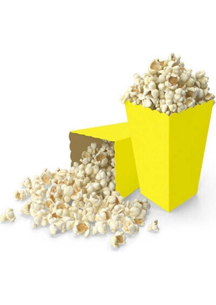 Sarı Mısır Kutusu - 8 Adet Karton Popcorn - Cips Kutusu 8*11,5 cm