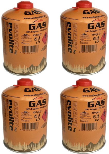 Butane Propane Vidalı 450 Gr. Ocak Kartuşu - 4 Adet