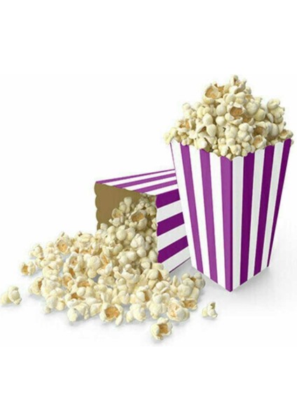 Lacivert Beyaz Mısır Kutusu - 8 Adet Popcorn Kutusu 8*11,5 cm