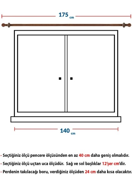 Beyaz Ahşap Rustik Perde Askısı