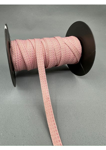 1 cm Çizgili Puntalı Şerit-5 Metre-Gül Kurusu