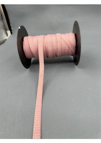 1 cm Çizgili Puntalı Şerit-5 Metre-Gül Kurusu