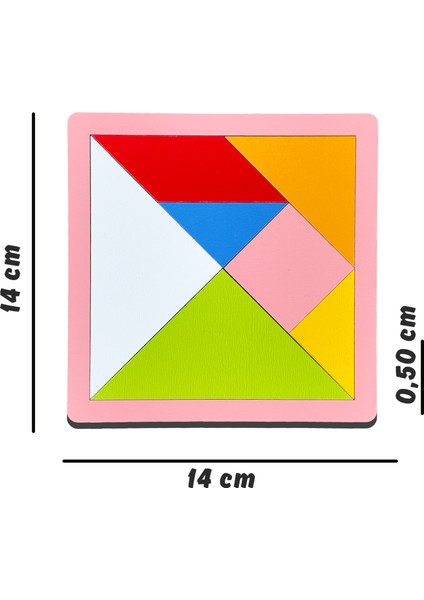 Eğitici Ahşap Oyuncak | Çocukların Zihinselgelişimi Için 10 Adet Orta Boy Tangram Seti