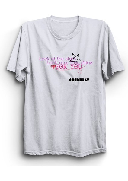 Coldplay, Stars Shine For You, Rock Metal Müzik Grubu Pamuk Tişört