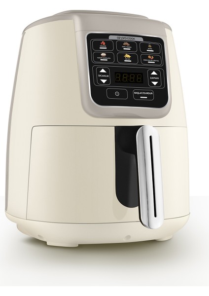 Air Pro Cook Köz Steel Xl Çelik Hazneli Airfryer Iconic Beige 4 Litre 4 Kişilik