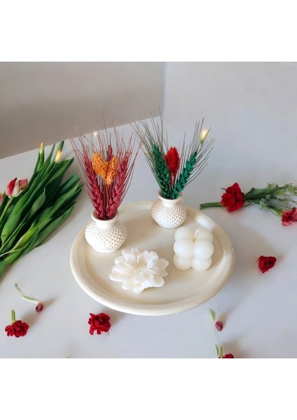 Metal Sunum Tepsisi Metal Çay Tabağı Set- 6 Adet Çay Tabağı ve 6 Adet Sunum Tepsisi Sunumluk Tabak