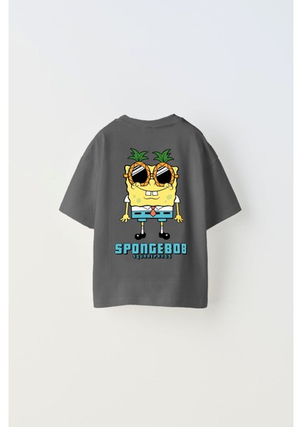 Spongebob Baskılı Füme Çocuk T-Shırt