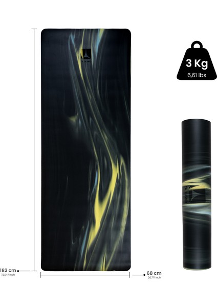 Kaydırmaz Doğal Kauçuk Yoga Matı Pilates Mat Siyah Desenli modelleri