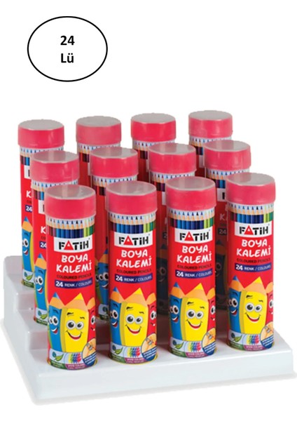 12 Renk Tam Boy Tüplü Kuruboya 24'lü