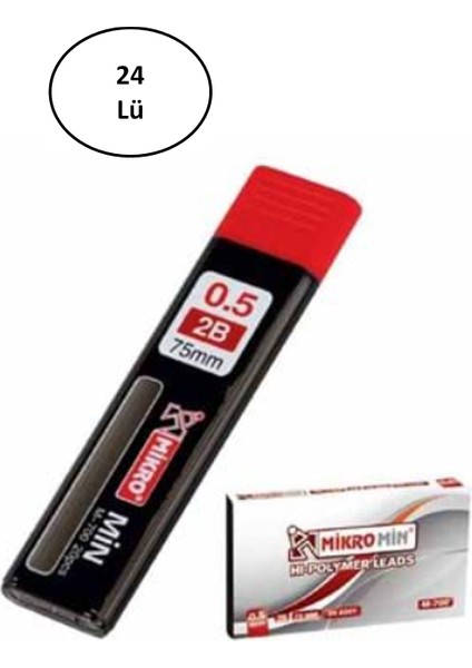 M-700 75MM 2b Kurşun Kalem Ucu 0,5mm 24'lü