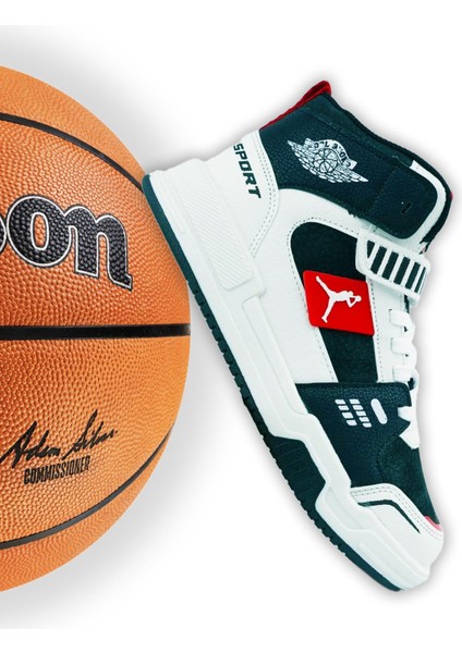 King Air Sneaker Ortopedik Çocuk Bilekli Spor Ayakkabı Siyah Beyaz Kırmızı fırsatları