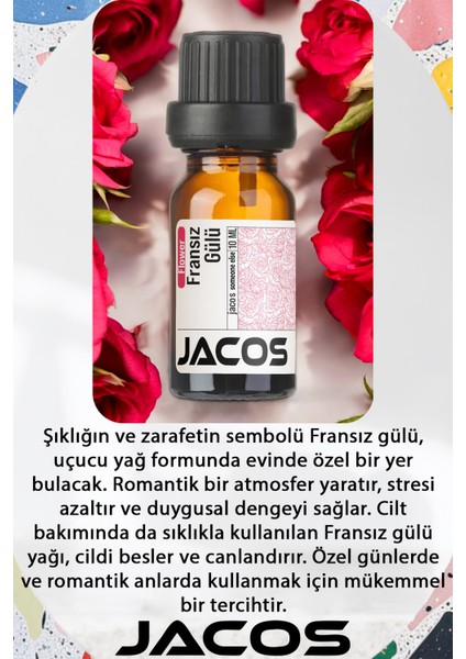Akdeniz,fransız Gülü ve Yasemin Esansiyel Uçucu Yağı Difüzör Esansı Oda Kokusu 3'lü Set