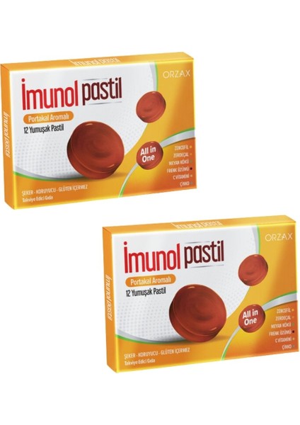 Imunol Portakal Aromalı 12 Pastil x 2 Adet