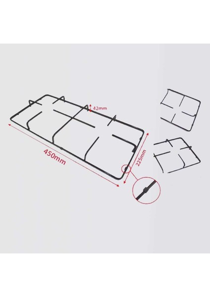 Kumtel & Luxell Ocak Izgarası - 45 x 22.5 cm