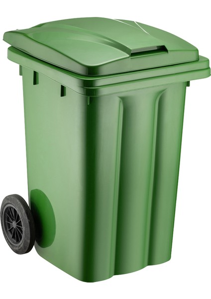80 Litre Yeşil Tekerlekli Plastik Çöp Konteyneri