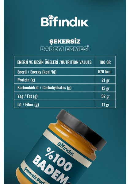 Şekersiz Badem Ezmesi Katkısız Taze Çekim Doğal Sürülebilir Kahvaltılık Badem 1 KiloGram