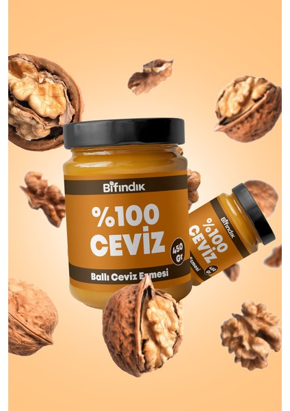 Ballı Ceviz Ezmesi Katkısız Taze Çekim Doğal Sürülebilir Kahvaltılık %80 Ceviz Ezmesi 450 Gram fiyatları