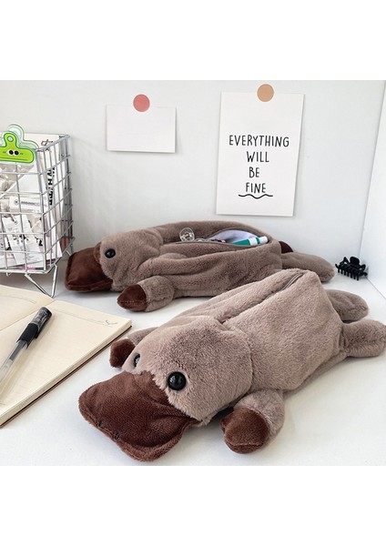 sevimli Karikatür Platypus Kalem Çantası Kozmetik Çantası Peluş Kalem Çantası Büyük Kapasiteli Çok Fonksiyonlu Saklama Çantası Okul Malzemeleri (Yurt Dışından) fiyatları