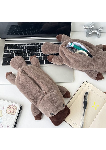 sevimli Karikatür Platypus Kalem Çantası Kozmetik Çantası Peluş Kalem Çantası Büyük Kapasiteli Çok Fonksiyonlu Saklama Çantası Okul Malzemeleri (Yurt Dışından) fırsatları