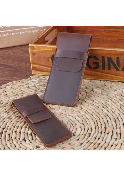 el Yapımı Hakiki Deri Kalem Kutusu Tutucu Dana Kalem Kutusu Tutucu Retro Vintage Stil Aksesuarları Seyahat Dergisi (Yurt Dışından)