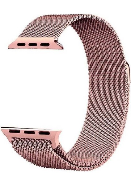 Apple Watch 10 46MM Kordon Hasır Metal Örgülü Ayarlanabilir Bronz