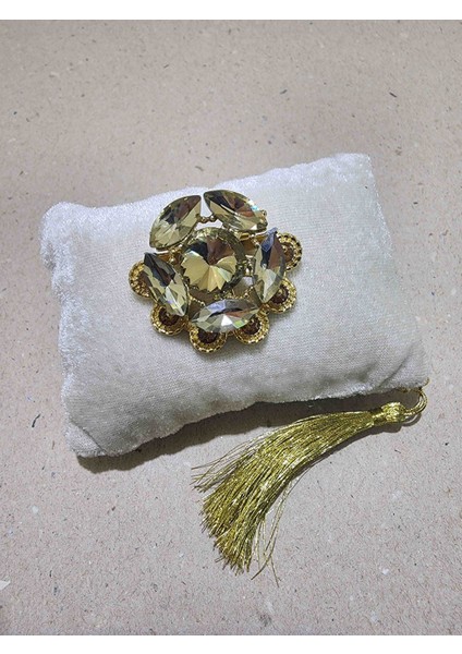 Vintage Kristal Taşlı Broş