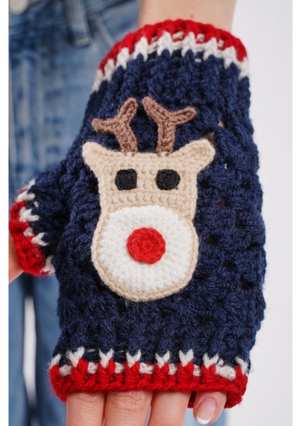 Dark Blue Deer Tasarım Eldiven
