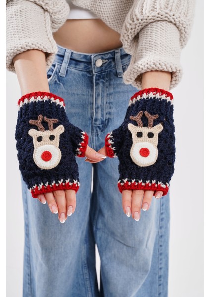 Dark Blue Deer Tasarım Eldiven