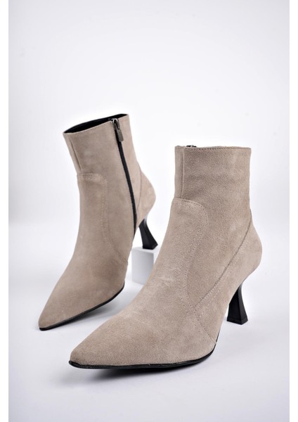 Natalie Garantili Deri Sivri Burun Fermuarlı Ince Topuklu Kadın Bot indirimleri