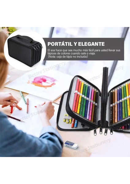 Xiaomei STORE72 Delik 4 Katmanlı Kalem Kutusu Kutusu Taşınabilir Büyük Kapasiteli Kalem Kutusu Fermuarlı Cep Okul Malzemeleri (Yurt Dışından) fırsatları