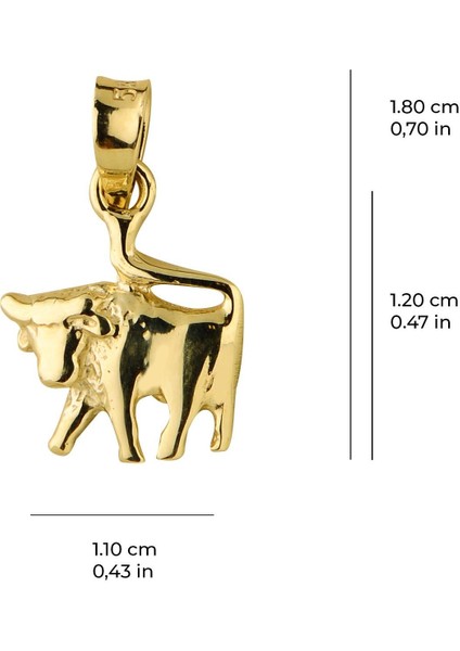 14 Ayar Altın Boğa Burç Kolye Ucu 0,84 gr fiyatları