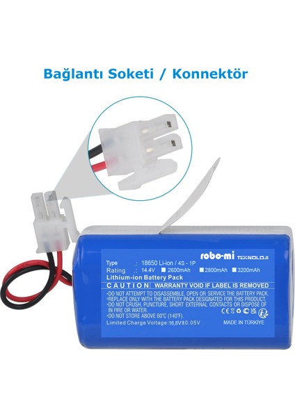 I Lıfe A4 Uyumlu 3200 Mah Robot Süpürge Bataryası