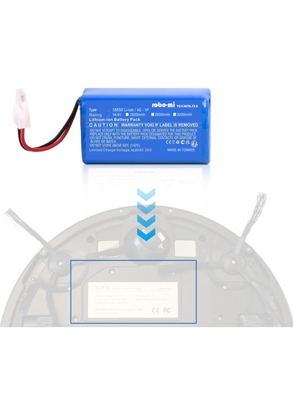 I Lıfe A4 Uyumlu 3200 Mah Robot Süpürge Bataryası