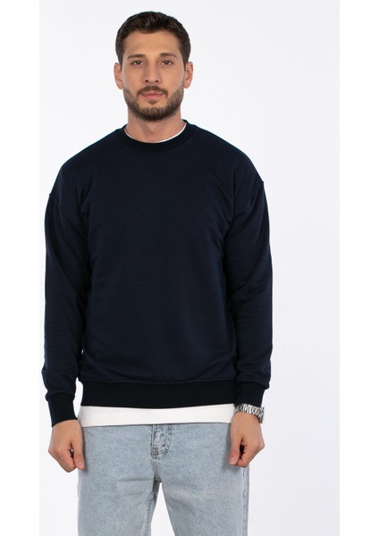 Bisiklet Yaka Sweatshirt - Lacivert