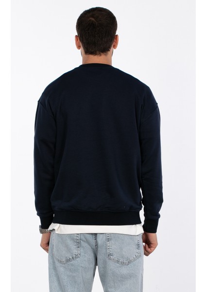 Bisiklet Yaka Sweatshirt - Lacivert