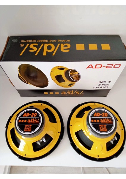 Ads Midrange Hoparlör 900WATT Amfi Uyumlu 20CM 2 Adet 4oval 2X10