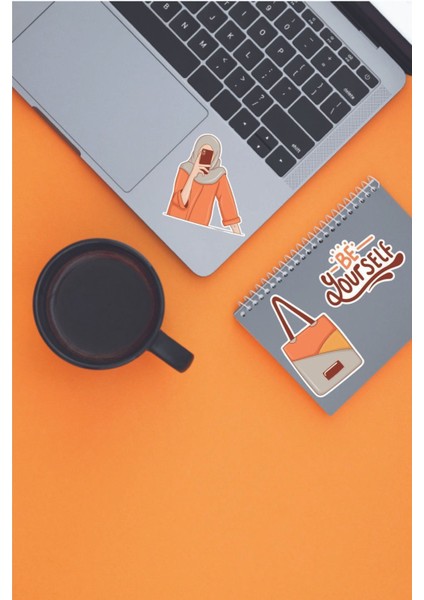 Kapalı Kız Sticker Dekoratif Laptop Sticker Notebook Tablet Telefon Ajanda Defter Tatil Eşya Seti-6