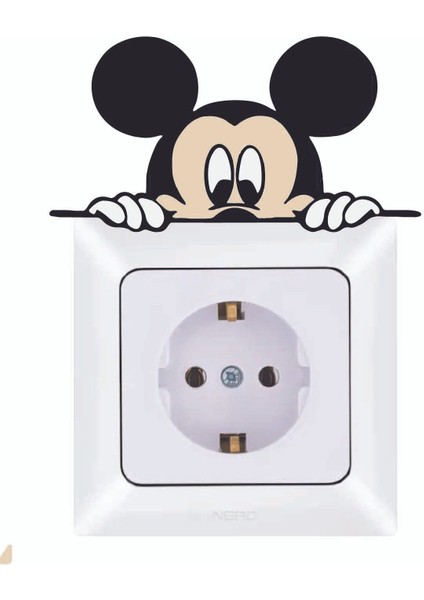 Mickey Mouse Priz Sticker Laptop Notebook Bilgisayar Arkası Etiket Çıkartma 10 x 10 cm