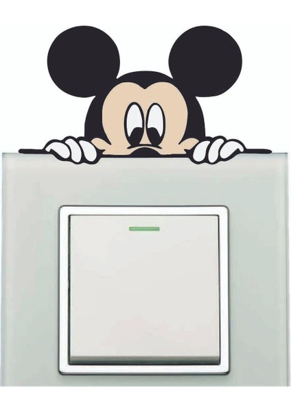 Mickey Mouse Priz Sticker Laptop Notebook Bilgisayar Arkası Etiket Çıkartma 10 x 10 cm
