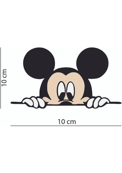 Mickey Mouse Priz Sticker Laptop Notebook Bilgisayar Arkası Etiket Çıkartma 10 x 10 cm